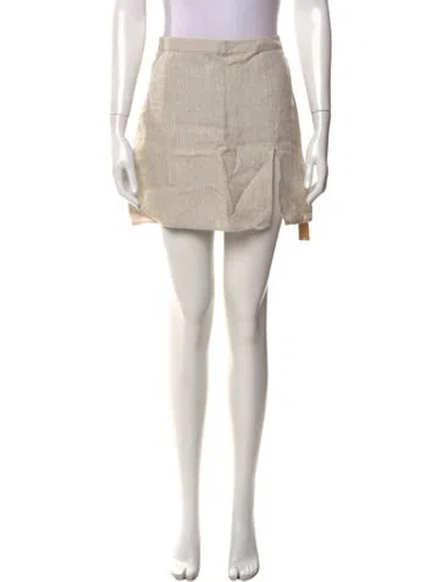 Pre-owned Reformation Linen Mini Skirt In Neutral