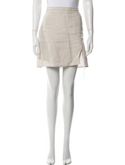 Pre-owned Reformation Linen Mini Skirt In Neutral
