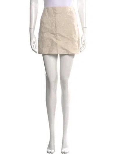 Pre-owned Reformation Linen Mini Skirt In Neutrals
