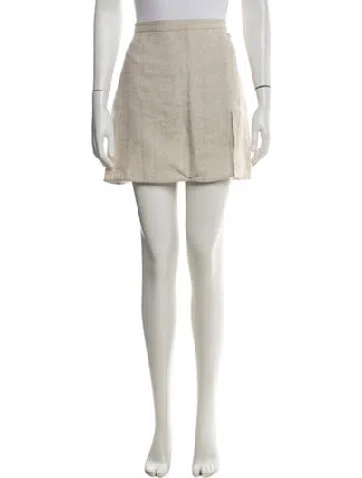 Pre-owned Reformation Linen Mini Skirt In Neutrals
