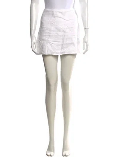 Pre-owned Reformation Linen Mini Skirt In Neutrals