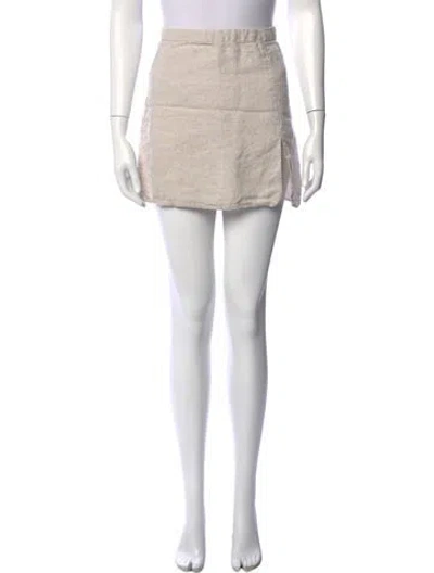 Pre-owned Reformation Linen Mini Skirt In Neutrals