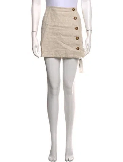 Pre-owned Reformation Linen Mini Skirt In Neutrals