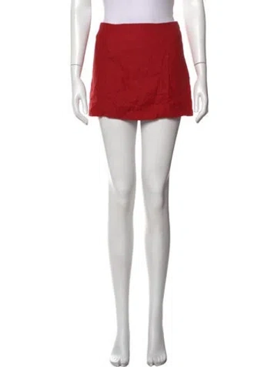 Pre-owned Reformation Linen Mini Skirt In Orange