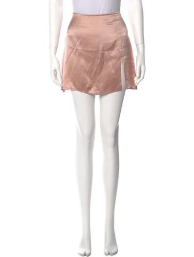 Pre-owned Reformation Linen Mini Skirt In Pink