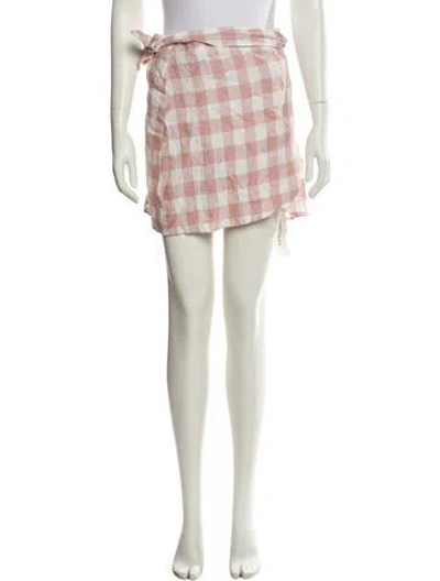 Pre-owned Reformation Linen Mini Skirt In Pink