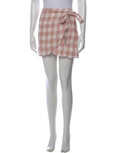 Pre-owned Reformation Linen Mini Skirt In Pink