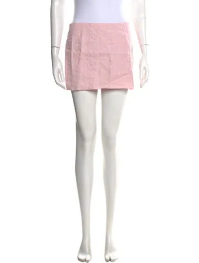 Pre-owned Reformation Linen Mini Skirt In Pink