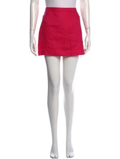 Pre-owned Reformation Linen Mini Skirt In Pink