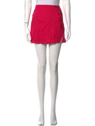 Pre-owned Reformation Linen Mini Skirt In Pink