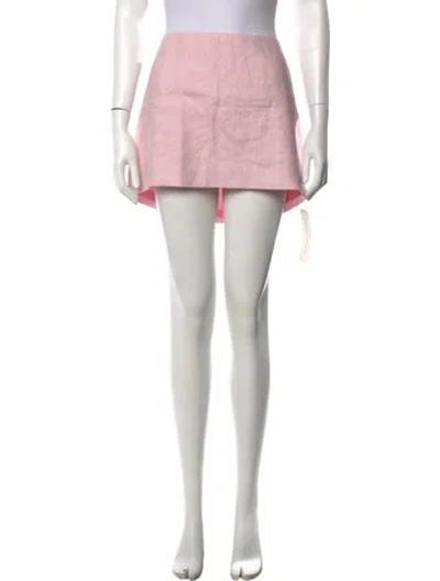 Pre-owned Reformation Linen Mini Skirt In Pink