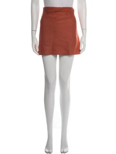 Pre-owned Reformation Linen Mini Skirt In Pink
