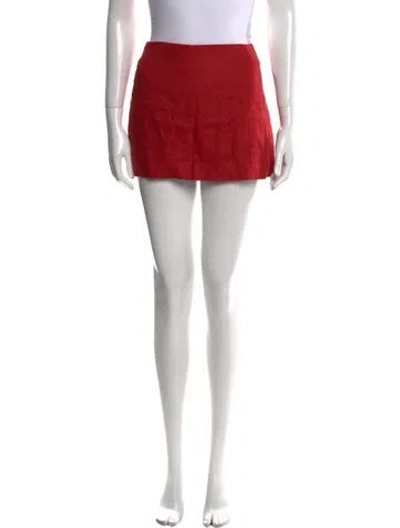 Pre-owned Reformation Linen Mini Skirt In Red
