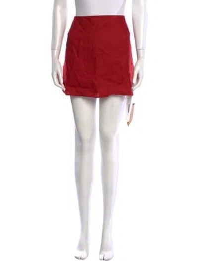 Pre-owned Reformation Linen Mini Skirt In Red