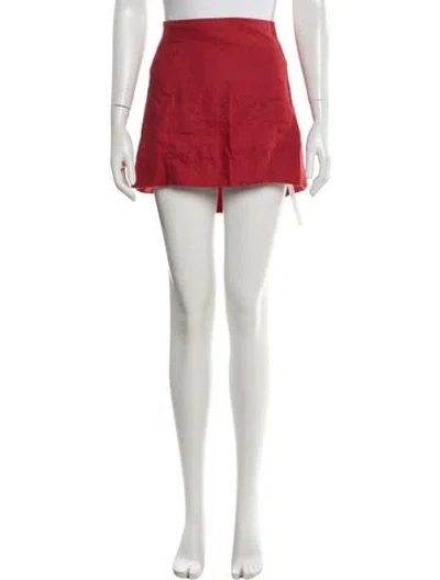 Pre-owned Reformation Linen Mini Skirt In Red