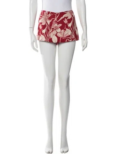 Pre-owned Reformation Linen Mini Skirt In Red