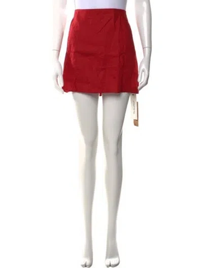 Pre-owned Reformation Linen Mini Skirt In Red