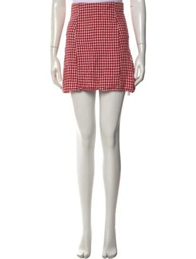 Pre-owned Reformation Linen Mini Skirt In Red