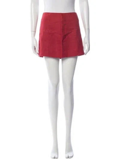 Pre-owned Reformation Linen Mini Skirt In Red