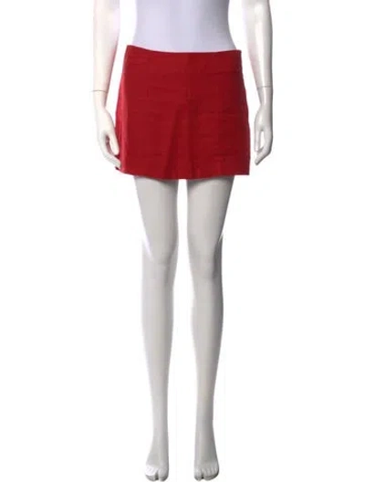 Pre-owned Reformation Linen Mini Skirt In Red