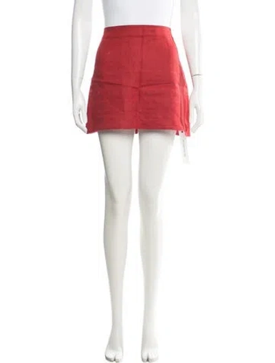Pre-owned Reformation Linen Mini Skirt In Red