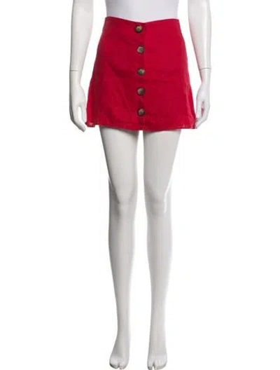 Pre-owned Reformation Linen Mini Skirt In Red