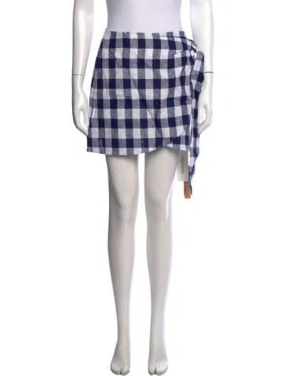 Pre-owned Reformation Linen Mini Skirt W/ Tags In Blue