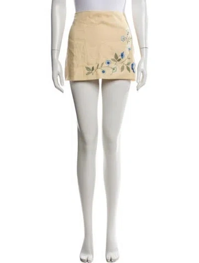 Pre-owned Reformation Linen Mini Skirt W/ Tags In Neutral