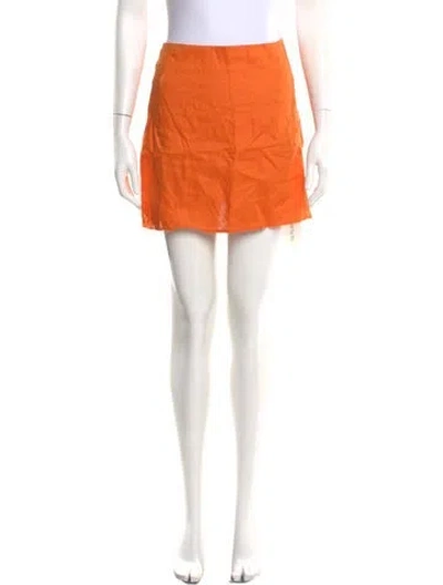 Pre-owned Reformation Linen Mini Skirt W/ Tags In Orange