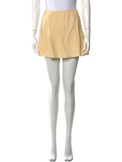 Pre-owned Reformation Linen Mini Skirt W/ Tags In Yellow