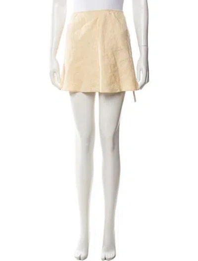 Pre-owned Reformation Linen Mini Skirt W/ Tags In Yellow