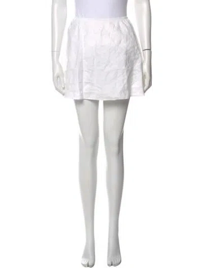 Pre-owned Reformation Linen Mini Skirt In White