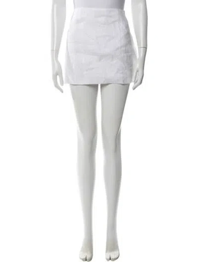 Pre-owned Reformation Linen Mini Skirt In White