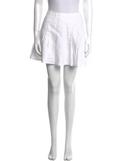 Pre-owned Reformation Linen Mini Skirt In White