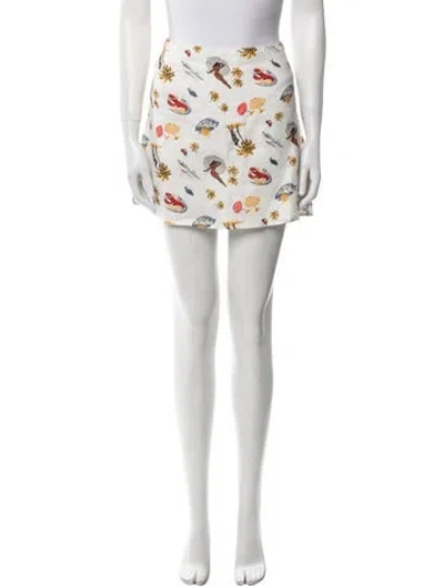 Pre-owned Reformation Linen Mini Skirt In White