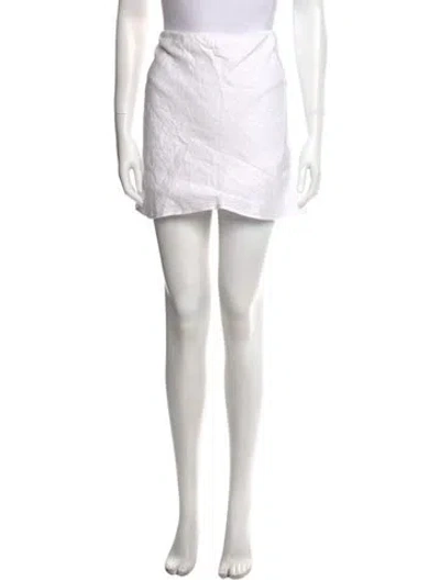 Pre-owned Reformation Linen Mini Skirt In White