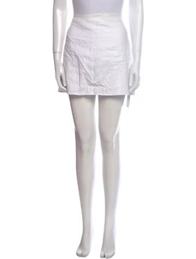 Pre-owned Reformation Linen Mini Skirt In White