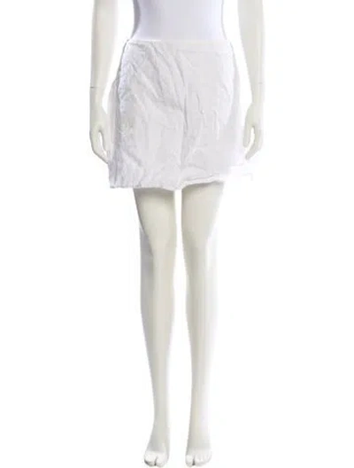 Pre-owned Reformation Linen Mini Skirt In White