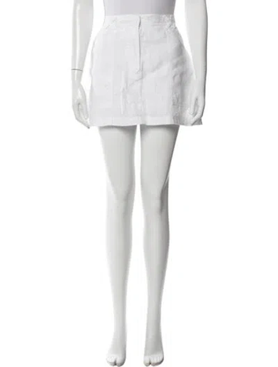 Pre-owned Reformation Linen Mini Skirt In White