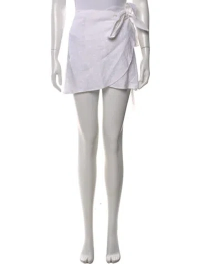 Pre-owned Reformation Linen Mini Skirt In White