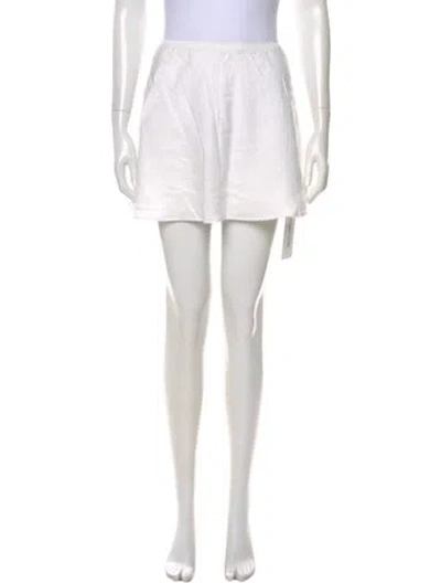 Pre-owned Reformation Linen Mini Skirt In White
