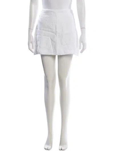 Pre-owned Reformation Linen Mini Skirt In White