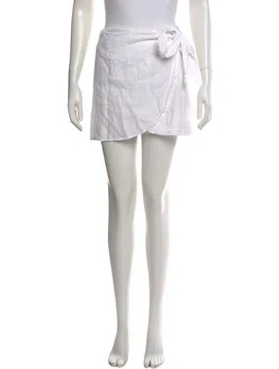 Pre-owned Reformation Linen Mini Skirt In White