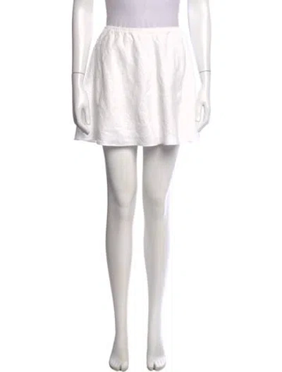 Pre-owned Reformation Linen Mini Skirt In White