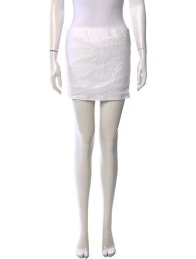 Pre-owned Reformation Linen Mini Skirt In White