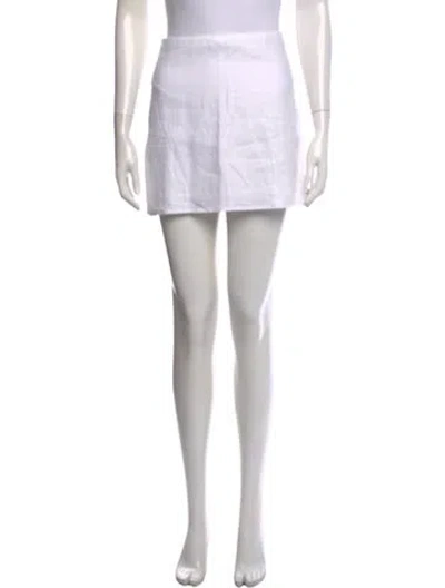 Pre-owned Reformation Linen Mini Skirt In White