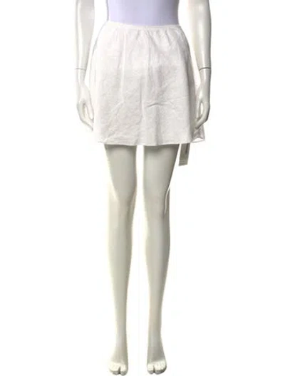 Pre-owned Reformation Linen Mini Skirt In White