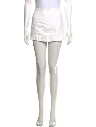 Pre-owned Reformation Linen Mini Skirt In White