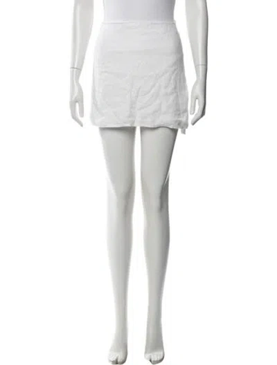 Pre-owned Reformation Linen Mini Skirt In White