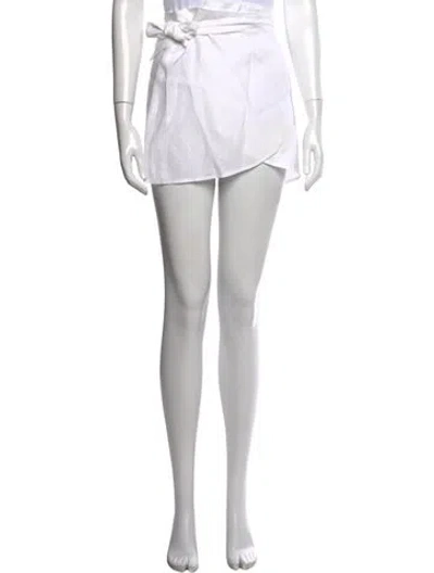 Pre-owned Reformation Linen Mini Skirt In White